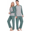image:imageMens Pajamas Set Shirt and Pants Relaxed Fit Soft Fall Loungewear SleepwearC Haze Blue