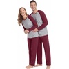 image:imageMens Pajamas Set Shirt and Pants Relaxed Fit Soft Fall Loungewear SleepwearC Wine Red