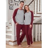 image:imageMens Pajamas Set Shirt and Pants Relaxed Fit Soft Fall Loungewear SleepwearC Wine Red
