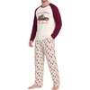 image:imageMens Pajamas Set Shirt and Pants Relaxed Fit Soft Fall Loungewear SleepwearCar Christmas Tree