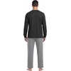 image:imageMens Pajamas Set Shirt and Pants Relaxed Fit Soft Fall Loungewear SleepwearDark Gray Black