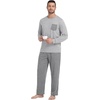 image:imageMens Pajamas Set Shirt and Pants Relaxed Fit Soft Fall Loungewear SleepwearDark Gray Light Gray