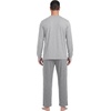 image:imageMens Pajamas Set Shirt and Pants Relaxed Fit Soft Fall Loungewear SleepwearDark Gray Light Gray