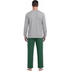 image:imageMens Pajamas Set Shirt and Pants Relaxed Fit Soft Fall Loungewear SleepwearDark Green Light Gy