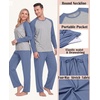 image:imageMens Pajamas Set Shirt and Pants Relaxed Fit Soft Fall Loungewear SleepwearGray Blue