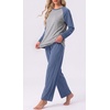 image:imageMens Pajamas Set Shirt and Pants Relaxed Fit Soft Fall Loungewear SleepwearGray Blue