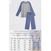 image:imageMens Pajamas Set Shirt and Pants Relaxed Fit Soft Fall Loungewear SleepwearGray Blue