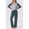 image:imageMens Pajamas Set Shirt and Pants Relaxed Fit Soft Fall Loungewear SleepwearGreen