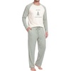 image:imageMens Pajamas Set Shirt and Pants Relaxed Fit Soft Fall Loungewear SleepwearGreen Christmas Tree