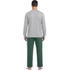 image:imageMens Pajamas Set Shirt and Pants Relaxed Fit Soft Fall Loungewear SleepwearGreen Light Gray