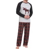 image:imageMens Pajamas Set Shirt and Pants Relaxed Fit Soft Fall Loungewear SleepwearPlaid Reindeer