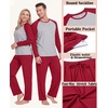 image:imageMens Pajamas Set Shirt and Pants Relaxed Fit Soft Fall Loungewear SleepwearRed