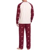 image:imageMens Pajamas Set Shirt and Pants Relaxed Fit Soft Fall Loungewear SleepwearRed Four Reindeer