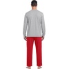 image:imageMens Pajamas Set Shirt and Pants Relaxed Fit Soft Fall Loungewear SleepwearRed Light Gray