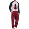 image:imageMens Pajamas Set Shirt and Pants Relaxed Fit Soft Fall Loungewear SleepwearRed Plaid Snowman
