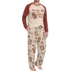 image:imageMens Pajamas Set Shirt and Pants Relaxed Fit Soft Fall Loungewear SleepwearSanta Claus Stamps