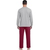 image:imageMens Pajamas Set Shirt and Pants Relaxed Fit Soft Fall Loungewear SleepwearWine Red Light Gray