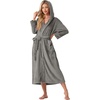 image:imagePrinStory Luxury Womens Robe with Hood Fluffy Bath Robe for Women S2XLGray