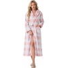 image:imagePrinStory Luxury Womens Robe with Hood Fluffy Bath Robe for Women S2XLPink Large Plaid