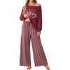 image:imagePrinStory Pajamas for Women Set 2 Piece Pjs Sets S2XLCheerful Snow Red