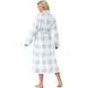 image:imagePrinStory Womens Robe Long Fluffy Fleece BathrobeFpblue Plaid