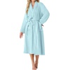 image:imagePrinStory Womens Robe Long Fluffy Fleece BathrobeLight Blue
