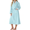 image:imagePrinStory Womens Robe Long Fluffy Fleece BathrobeLight Blue