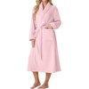 image:imagePrinStory Womens Robe Long Fluffy Fleece BathrobePink