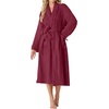 image:imagePrinStory Womens Robe Long Fluffy Fleece BathrobeWine Red
