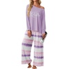 image:imagePrinStory Pajamas for Women Set 2 Piece Pjs Sets S2XLQueen Lavender