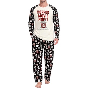 image:imageMens Pajamas Set Shirt and Pants Relaxed Fit Soft Fall Loungewear Sleepwear0 Horror Movie Night