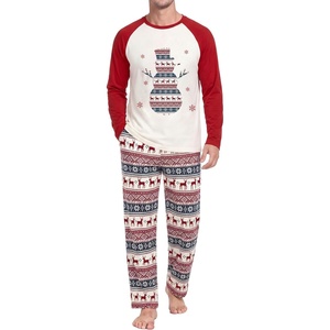 image:imageMens Pajamas Set Shirt and Pants Relaxed Fit Soft Fall Loungewear SleepwearColorful Snowmen