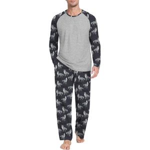 image:imageMens Pajamas Set Shirt and Pants Relaxed Fit Soft Fall Loungewear SleepwearFp Big Wolf