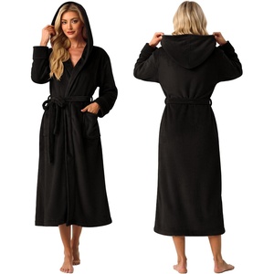 image:imagePrinStory Luxury Womens Robe with Hood Fluffy Bath Robe for Women S2XLBlack