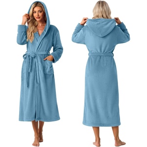 image:imagePrinStory Luxury Womens Robe with Hood Fluffy Bath Robe for Women S2XLBlue