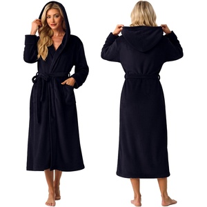 image:imagePrinStory Luxury Womens Robe with Hood Fluffy Bath Robe for Women S2XLNavy Blue
