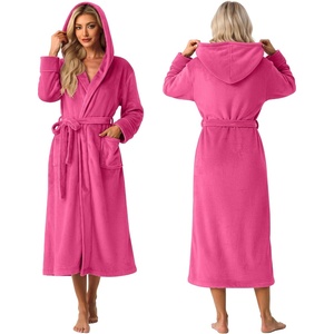 image:imagePrinStory Luxury Womens Robe with Hood Fluffy Bath Robe for Women S2XLRose Red