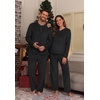image:imagePrinStory Couples Matching Fleece Pajama Set for Women amp Men Warm SleepwearBlack