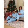 image:imagePrinStory Couples Matching Fleece Pajama Set for Women amp Men Warm SleepwearBlue