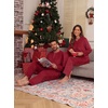 image:imagePrinStory Couples Matching Fleece Pajama Set for Women amp Men Warm SleepwearDark Red