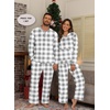 image:imagePrinStory Couples Matching Fleece Pajama Set for Women amp Men Warm SleepwearFp Gray Small Plaid