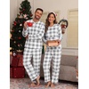 image:imagePrinStory Couples Matching Fleece Pajama Set for Women amp Men Warm SleepwearFp Gray Small Plaid