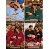 image:imagePrinStory Couples Matching Fleece Pajama Set for Women amp Men Warm SleepwearGreen