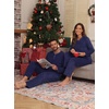 image:imagePrinStory Couples Matching Fleece Pajama Set for Women amp Men Warm SleepwearNavy Blue