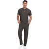 image:imagePrinStory Mens Short Sleeve Outfits Henley Waffle Tracksuit S3XLDark Gray