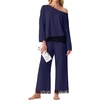 image:imagePrinStory Pajamas for Women Set 2 Piece Compy Fall PjsNavy Blue