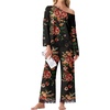 image:imagePrinStory Pajamas for Women Set 2 Piece Compy Fall PjsRed Brown Black