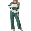 image:imagePrinStory Pajamas for Women Set Striped Pjs Set with PocketsFparmy Gn Apricot Sp