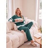 image:imagePrinStory Pajamas for Women Set Striped Pjs Set with PocketsFpdark Green White