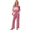 image:imagePrinStory Pajamas for Women Set Striped Pjs Set with PocketsFpdark Light Pink Sp